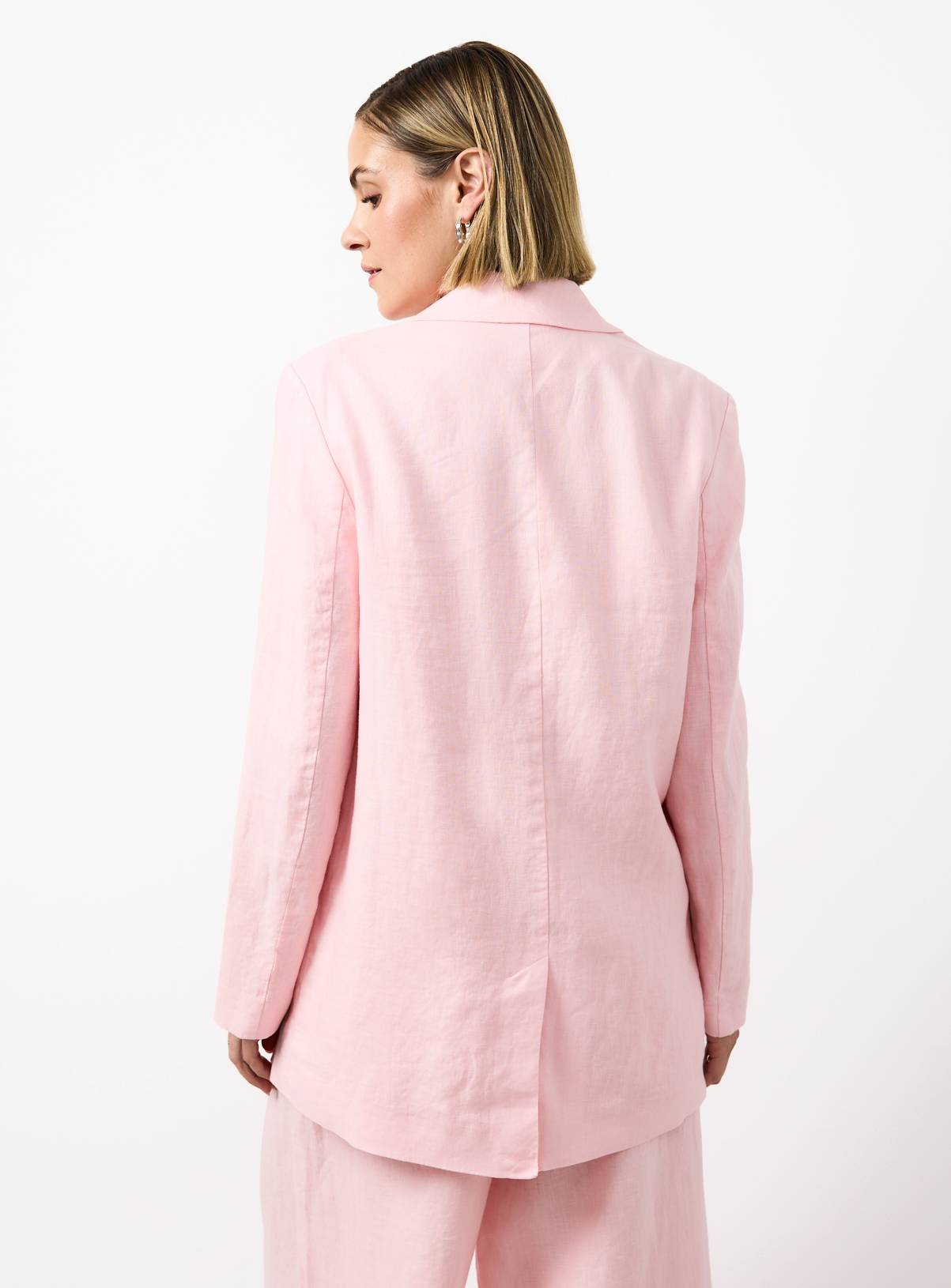 Pink Linen Longline Blazer 16 - Image 4